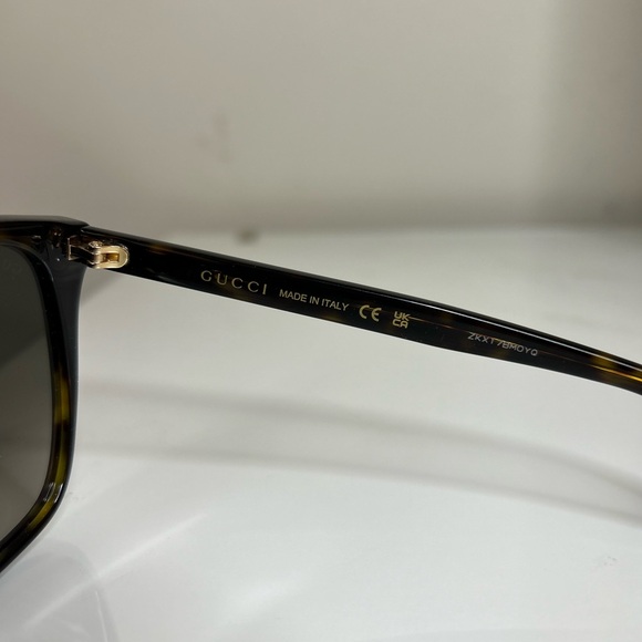 Gucci 57 mm Square Sunglasses in Black/Dark Havana - GG0022S 003 - Picture 7 of 8